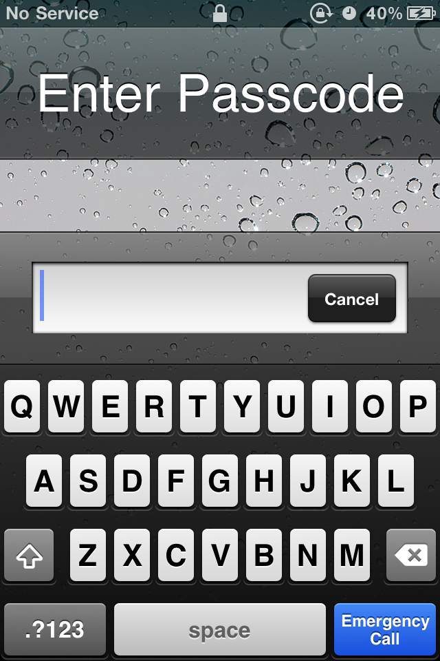 iPhone Passcode Screen